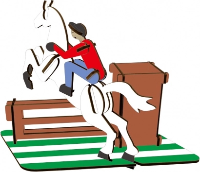 Woodcraft Wooden 3D Puzzle Pencil Holder Horse Racing