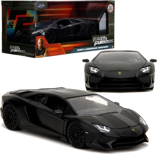 Jada Toys Fast & Furious Shaw’s Lamborghini Aventador auto modelis melns