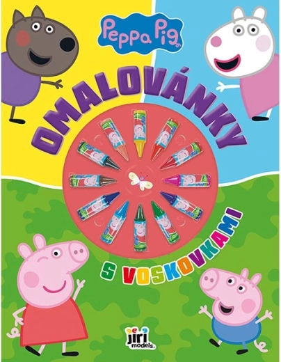 Krāsojamā grāmata ar vaska krītiņiem Peppa Cūciņa