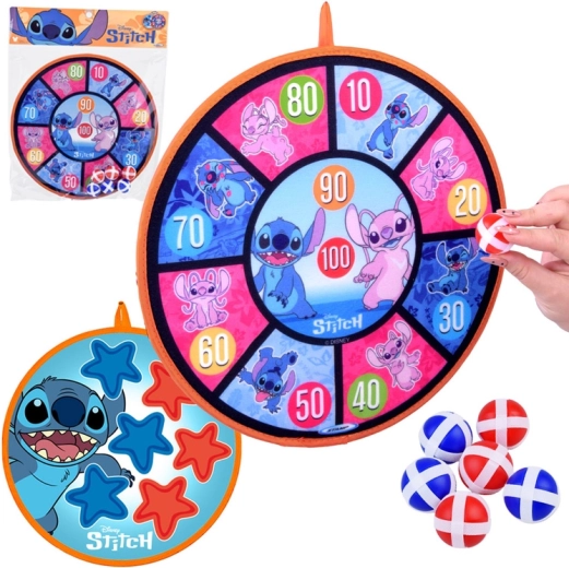 Divpusējs velkro mērķis STITCH 36 cm + 6 bumbiņas 4 cm