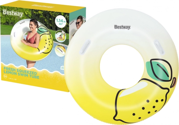 Bestway piepūšamais peldriņķis ar rokturiem “Citrons” 114 cm