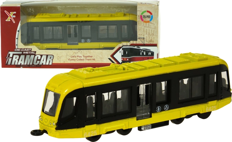 Metāla tramvajs ar mehānisko piedziņu