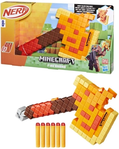 Nerf Minecraft Firebrand foam axe blaster