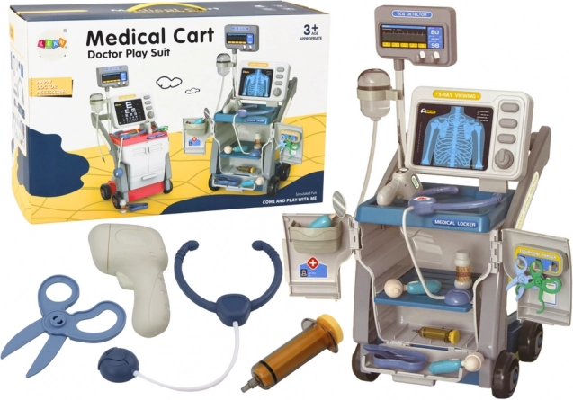 Children's medical set with stethoscope and lights – blue