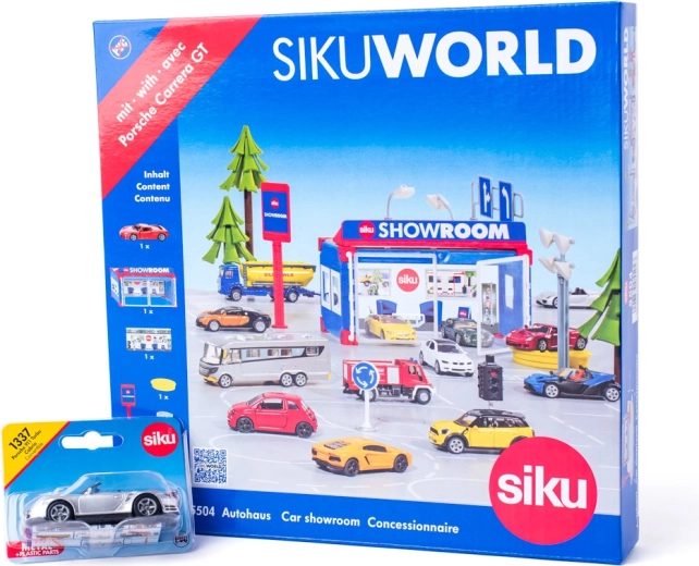 SIKU World autosalons ar Porsche 911 Turbo mašīnīti