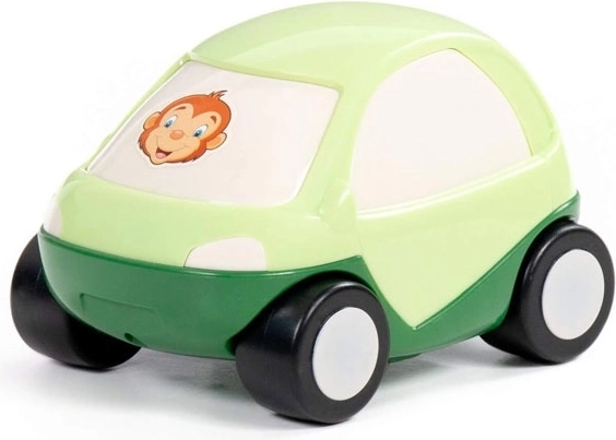 Zaļā safari mašīnīte Happy ar pērtiķīti