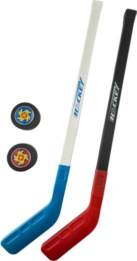 Sporto hockey sticks with pucks