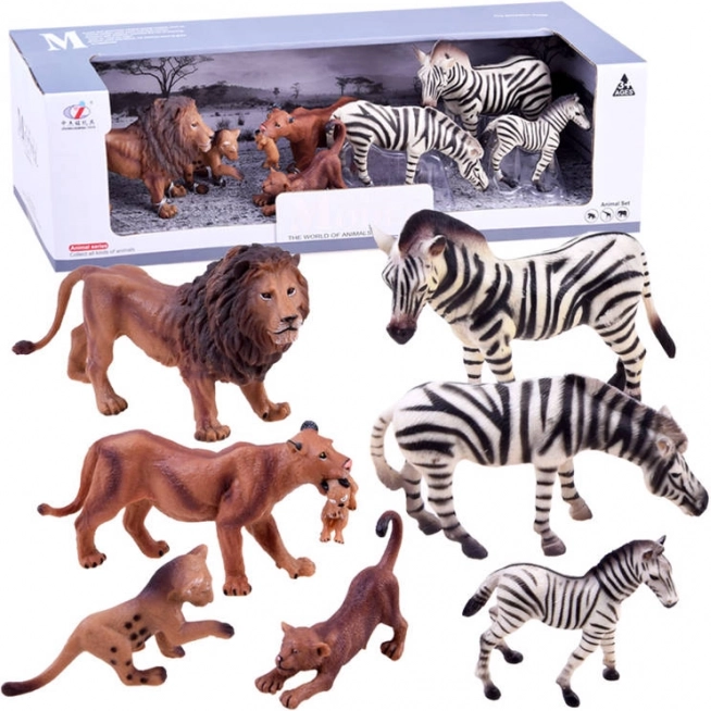 Safari Figurine Set – Animals – Zebra + Lion