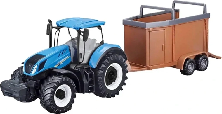 Bburago FarmLand metal tractor with trailer and flywheel, 10 cm, assorted - 1 piece