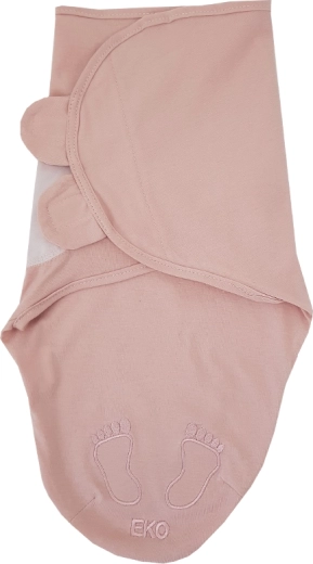 EKO cotton swaddle wrap "snail" powder pink (5–10 kg)