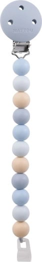 Nattou silikona knupīša klipsis, multicolor blue, bez BPA