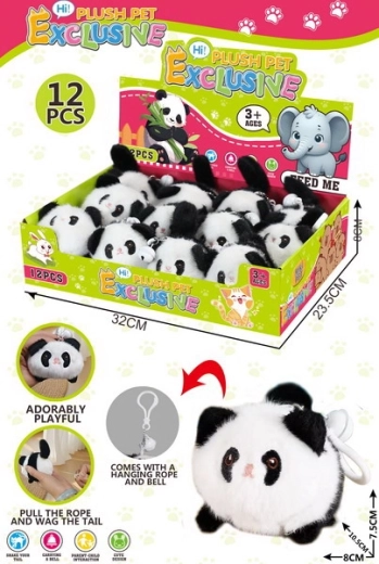 Plīša uzvelkams piekariņš panda 10,5 cm