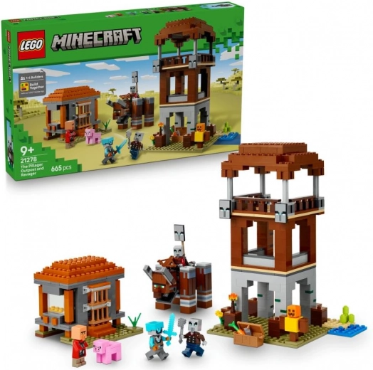 LEGO® Minecraft® 21278 Reidu veidotāju bāze un Postītājs