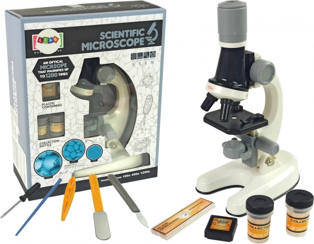 Kids educational microscope set white