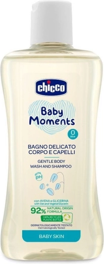 Chicco Baby Moments 2 vienā dušas želeja matiem un ķermenim, 200 ml