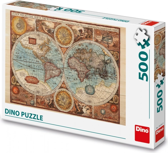 Dino Puzzle senlaicīga pasaules karte – 500 detaļas