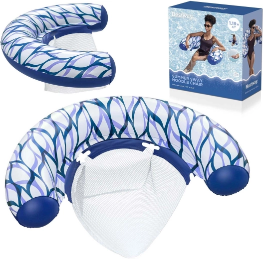 Bestway Summer Sway piepūšams peldošs krēsls ar CoolDown™ sieta sēdekli - 1 gab.