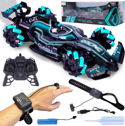 RC drift mašīna, vadāma ar roku žestiem