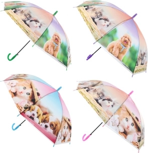 Automatic umbrella with dogs and cats
