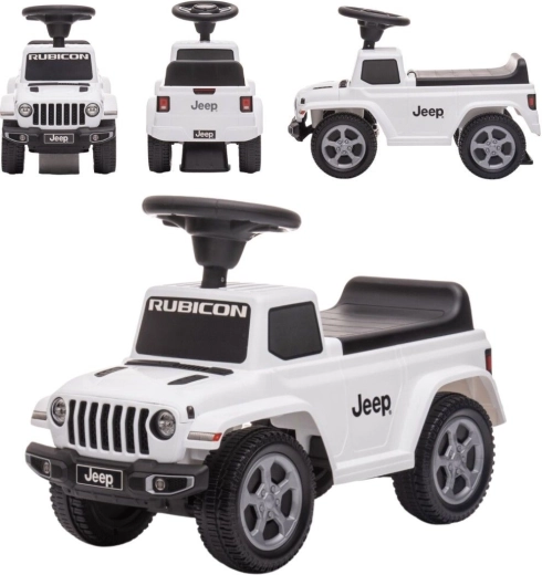 Bērnu braucamais Jeep Rubicon ar taurīti un motora skaņu, balts