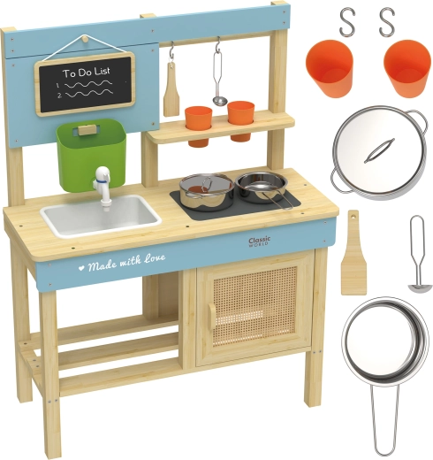 Wooden Outdoor Mud Kitchen XXL with Accessories CLASSIC WORLD