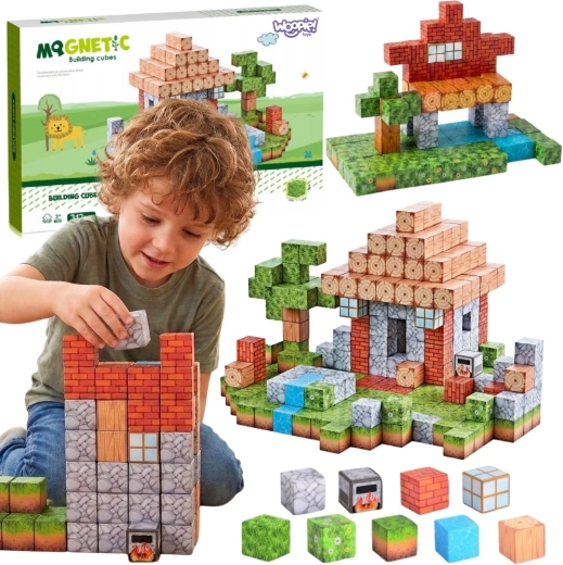 Woopie magnētiskie konstruktora klucīši World of Blocks, 108 detaļas