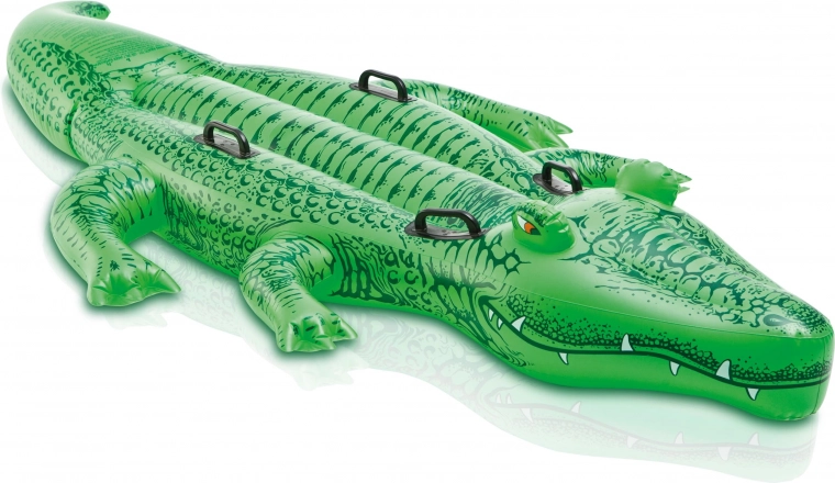 Piepūšams krokodila matracis ar rokturiem 203 × 114 cm Intex