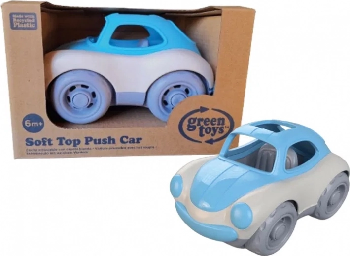 Green Toys car with open sunroof