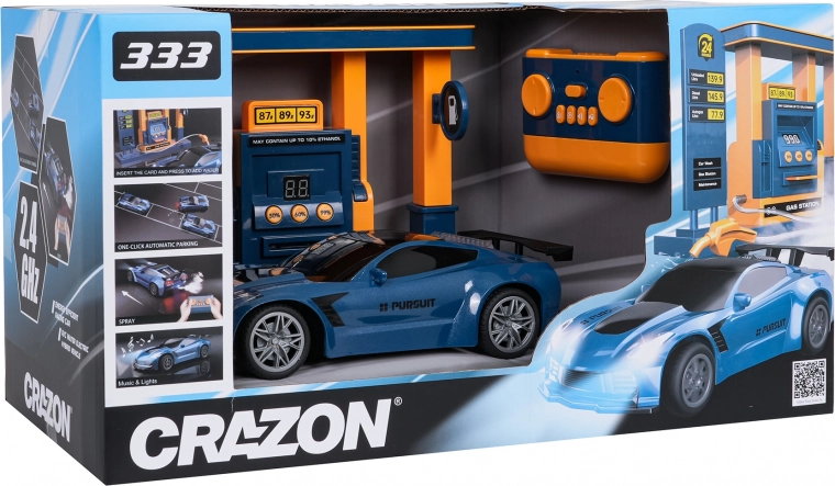 RC sporta auto ar uzpildes staciju