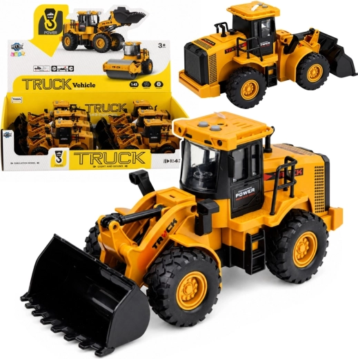 Children’s wheel loader 1:43 with lights and sounds, yellow-black