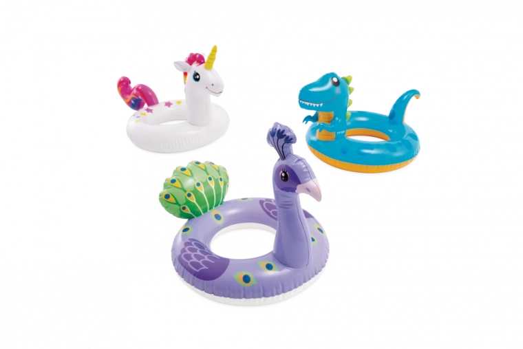 Kids inflatable swim ring animal 86 × 58 cm (llama, unicorn, dinosaur)