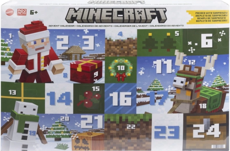 Minecraft adventes kalendārs 2024 ar figūriņām un piederumiem