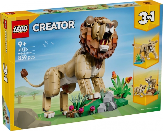 LEGO Creator 3 vienā komplektā savvaļas dzīvnieki: Lepns lauva