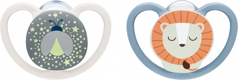 Bērnu knupītis NUK Perfect Match Air Night Firefly/Lion 6–18 m, 2 gab.