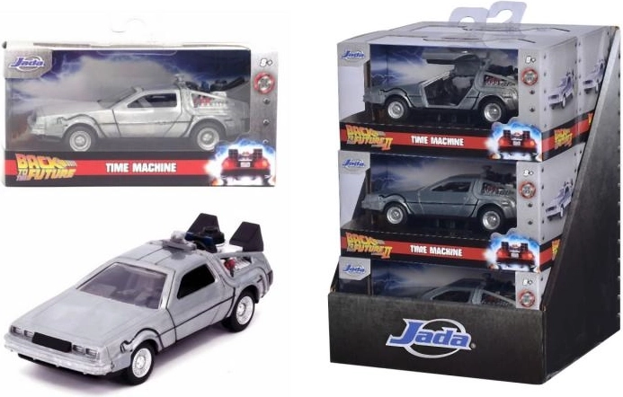 Metal model car Back to the Future DeLorean Time Machine 1:32 with opening doors