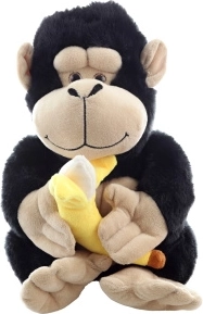 Pūkaina gorilla ar banānu 28 cm
