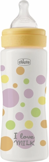 Chicco Perfect Easy baby bottle 330 ml with fast-flow silicone teat 4m+ for girls
