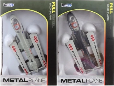 Metal airplane with pull-back action and batteries
