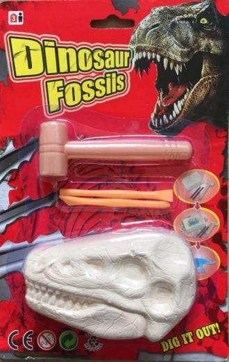 Plejo dinozauru fosilijas – izrakumu komplekts ar dinozaura skeletu