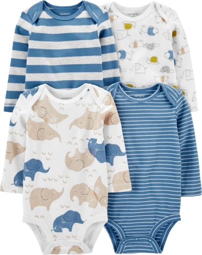 Carter's baby long-sleeve bodysuits, set of 4 pcs, for boys (size 56 / NB)