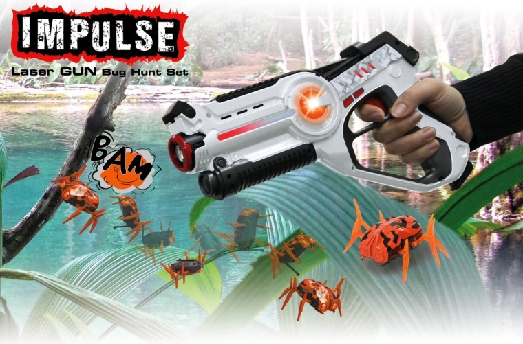 Impulse lāzera pistoles Bug Hunt komplekts balts/oranžs
