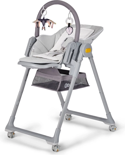 Kinderkraft Select ēdināšanas krēsliņš un šūpuļkrēsliņš 2v1 Lastree pelēks