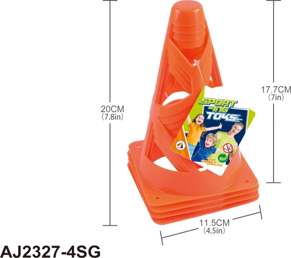 Treniņu konusi 18 cm – komplekts 4 gab.