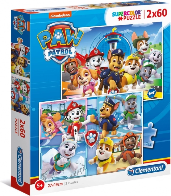puzle 2×60 gabali Super Color PAW Patrol