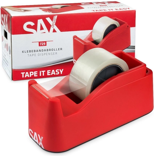 SAX design 729 desktop tape dispenser, red