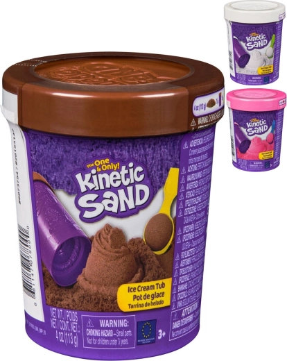 Spin Master Kinetic Sand kinētiskās smiltis saldējuma traukā ar lāpstiņu - 1 gabals