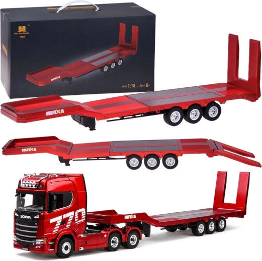 RC piekabe–platforma Huina 1502 Scania 1501, mērogs 1:18