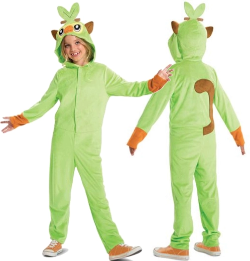 Bērnu kostīms POKEMON Grookey zaļš kigurumi 4–6 gadi (109–126 cm)