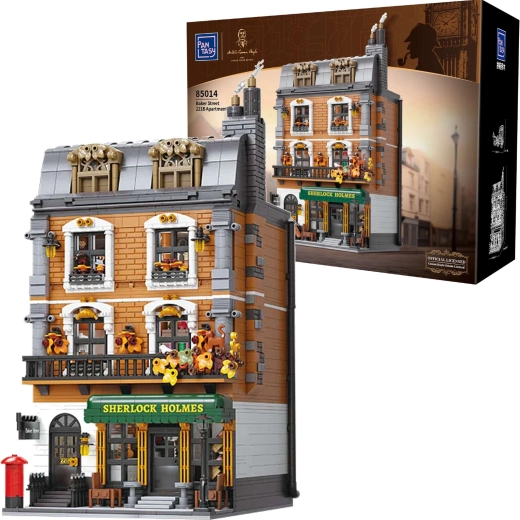 Konstruktors PANTASY Sherlock Holmes Baker Street 221B – četru stāvu pilsētas māja no 3047 detaļām