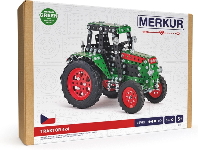 Merkur construction kit – 4x4 tractor green (567 pieces)